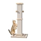 Large Cat Scratching Post, 32 Inch Tall Heavy Duty Scratching Post with Tracking Interactive Toys for Indoor