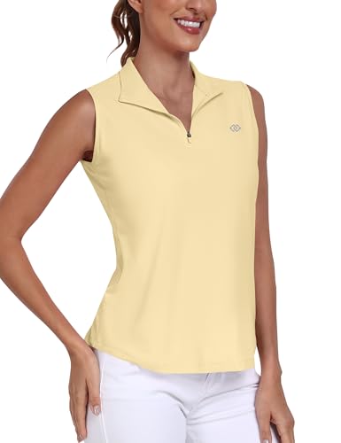AIRIKE Sleeveless Golf Shirts for Women UPF 50+ Quarter Zip Quick Dry Tennis Workout Tank Tops2