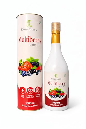 Image of Multiberry Juice 1000ml Herbal Natural Drink with Blueberry Acai Berry Goji Noni Amla Ashwagandha Green Tea Mixed Fruit Wellness Beverage for Men & Women.