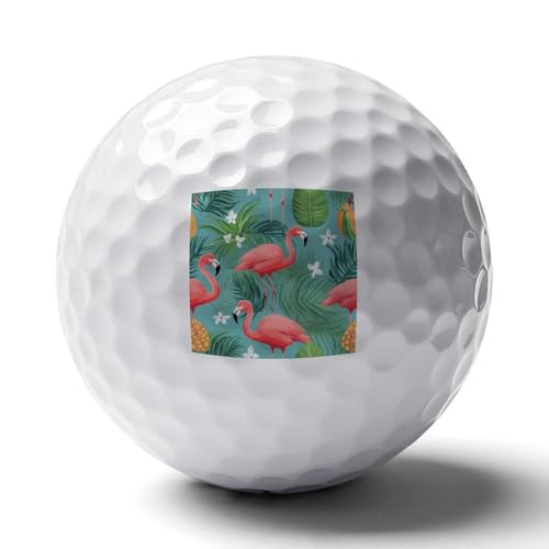 Flamingo Tropical Flowers Funny Golf Balls Soft Standard 1.65