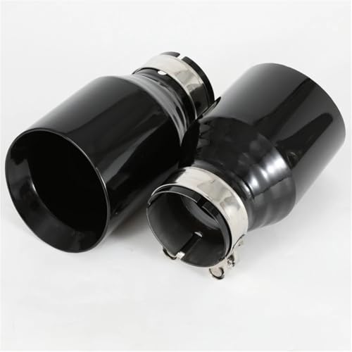 Silenciador de coche negro brillante en acero de 60mm a 101mm para tubos de escape universales 5