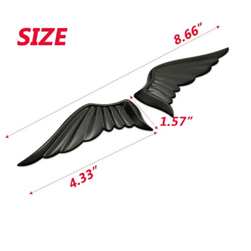 Image of Wings Metal car Emblem car Stickers Metal 3D -Angel Wings-Decorative Stickers Fan car Rear Logo Side Logo (White)
