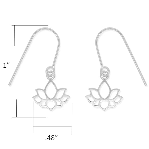 Boma Jewelry Sterling Cutout Lotus Flower Blossom Dangle Earrings4