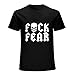 BAIKUTOUAN Fuck Fear Drink Beer Men's Cotton Short-Sleeve T Shirt Crew Casual Tee S