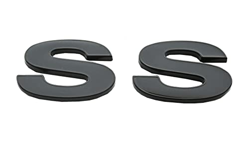 Image of 2pcs (Pair) SS Fender Emblems Replacement for 96-02 Camaro SLP SS Badge New Reproduction 12369966R (Gloss Black), (CH-SS)