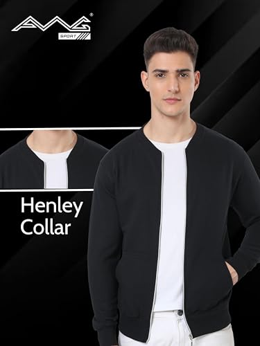 AWG ALL WEATHER GEAR Men's Rich Cotton Regular Fit Varsity Casual Jacket