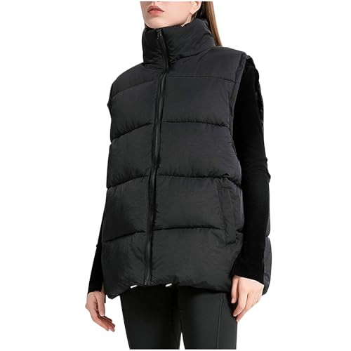 KUIH Women's Gilets Plus Size Puffer Quilted Gilet Winter Down