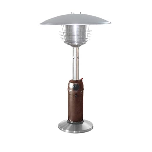 Hiland HLDS032-BB Portable Table Top Patio Heater, 11,000 BTU, Use 1lb or 20Lb Propane Tank, Hammered Bronze