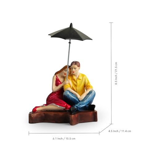 Image of ExclusiveLane 'Love Couple' Modern Decorative Showpiece for Home Decor (Resin, 21.5 cm)| Showpieces for Living Room Couple Gifts|Multicolored