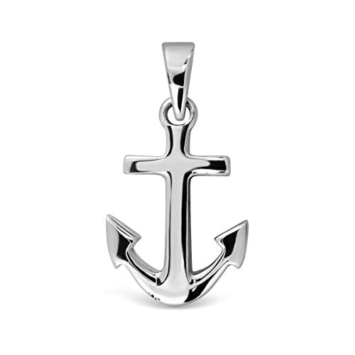 WithLoveSilver 925 Sterling Silver Classic Plain Charm Anchor Pendant