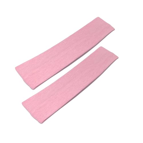 WESTEND CHOICE 5cm Wide Headbands 2 Pack Plain Stretchy Kylie Head Band Bandeau Unisex Headbands for Women & men Soft Hair Band Gym Exercise Yoga Headband (Light pink)