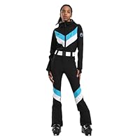 GSOU SNOW Damen Skianzug Einteiler Skioverall Schneeanzug 1 Teilig für Frauen - Multi-Pocket Wasserdicht Winddicht Atmungsaktiv Warm mit Kapuze