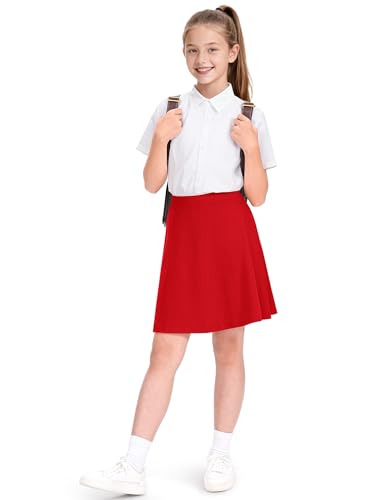 Image of KEREDA Girls Uniform Skirts with Undershorts Casual Stretchy School Skorts
