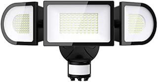 Onforu 100W LED Security Lights Motion Sensor Light Outdoor, 9000lm Super Bright Flood Light Motion Detector with 3 Head, IP65 Waterproof Exterior Floodlight, 6000K Wall Light for Entryway, Garage