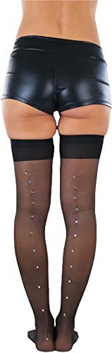 Image of ToBeInStyle Women's Seamless Thigh High Nylon Stocking With Opaque Band