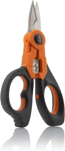 H&T Tijeras Profesionales de Electricista F40 – Crimpadora 1–6 mm – Cortacables hasta 70 mm – Acero Reforzado   Acero Inoxidable Reforzado   RASMACOR