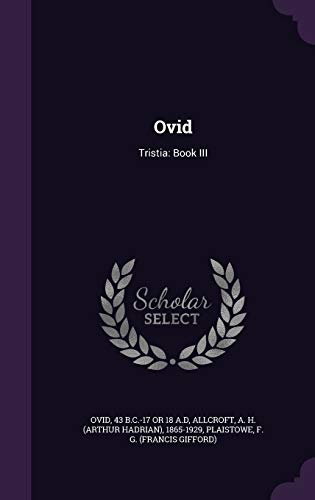 Ovid: Tristia: Book III 135443658X Book Cover