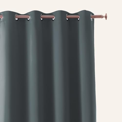 ROOM99 Vorhang mit Ösen Aura 180 x 250 cm Dunkelgrau, 1 Stück – Ansicht 2