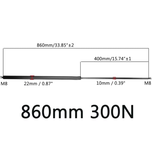 Véron de capot à gaz 300N 860mm pour l'ouverture de lit de camping-car