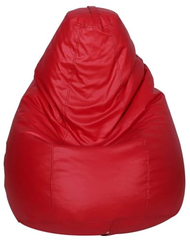 Image of Chair Cover Without Beans - Tear Drop Shape Lounger for Adults and Teens - Soft Durable Washable Seating Cover for Home Office Bedroom Living Room Dorm Gaming Room (RED, XXXL)