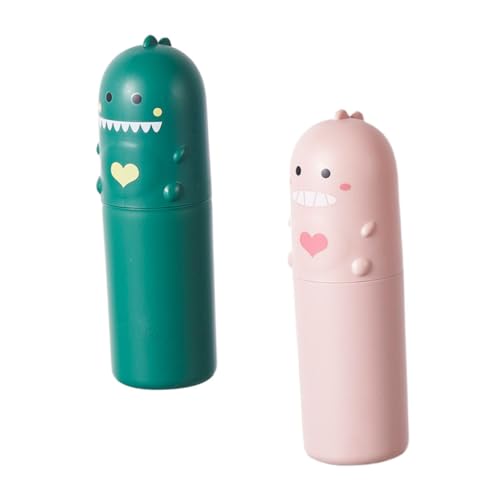EXAOMBLE 2個 旅行うがいカップ cartoon cup 旅行歯ブラシカップ 家庭用歯ブラシカップ ホテルの付属品 歯磨き粉の収納ケース 旅行用歯磨き粉ケース 携帯用歯磨き粉容器 pp