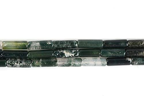 Perles agate mousse tube 13mm LKBEADS pour création bijoux