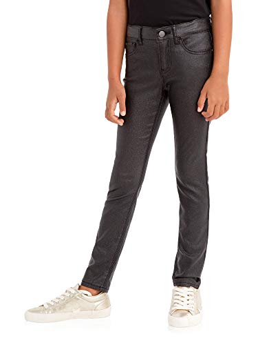 Jordache Girl's Express Yourself Sparkle Coated Skinny Jean (Black)