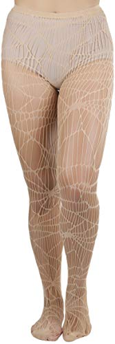 Image of ToBeInStyle Women's Spiderweb & Crawling Spider Print Hosiery Tights & Thigh High Stockings