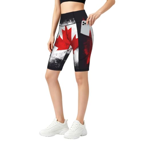 Short de yoga femme poches latérales vêtement fitness stretch imprimé