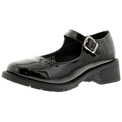 Miss Riot Dolly Girls School Shoes Black/Patent 4 UK Cover