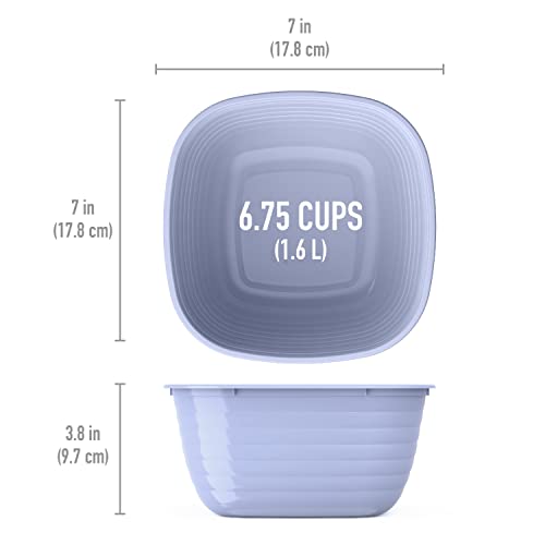 Bentgo Prep - 1-Compartment Bowls with Custom Fit Lids - Reusable, Microwaveable, Durable, PFAS & BPA-Free, Freezer and Dishwasher Safe Meal Prep Food Storage - 10 Bowls & 10 Lids (Periwinkle)