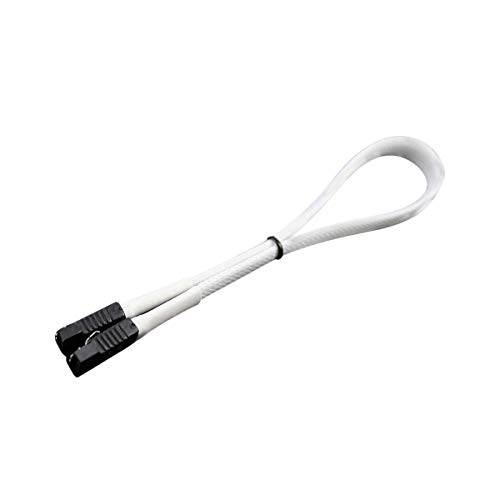 Cable de datos SATA 3.0 30cm con conector 180° a 90° blanco