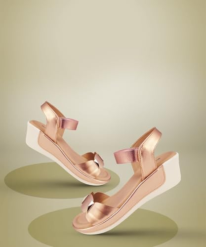 Image of Action Women's Platform Sandals| Block Heel| Glitter Embellished| Ankle Strap Bronze
