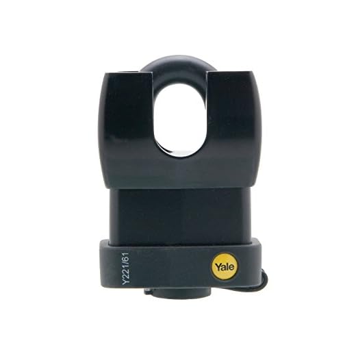 Yale Y221/61/130/1 Weatherproof Closed Shackle Padlock, 61mm, pack of 1, suitable for outdoor use