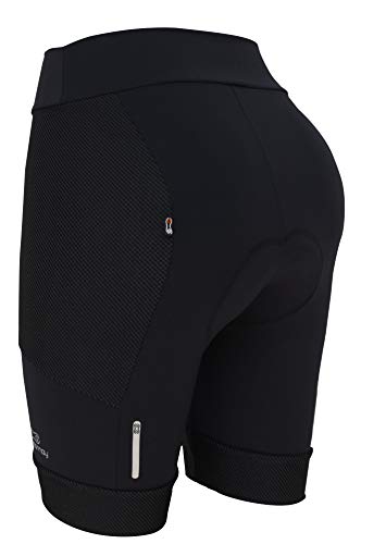 Márcio May Sports Bermuda De Ciclismo Feminina Elite Carbon, Grande, Preto