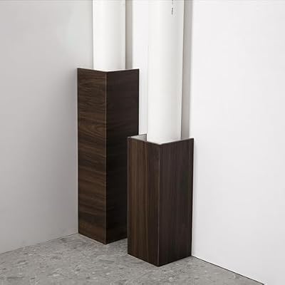 HVAC Lines Cover With Wood Grain, Sturdy Weatherproofing Pipe Coverings/ Ac Mini Split Cords Tube Enclosure/ U Shape Drain & Gas Lines Boxing Trunking, 30 - 130 CM(L W D 30x12x12cm/11.8x4.7x4.7in)