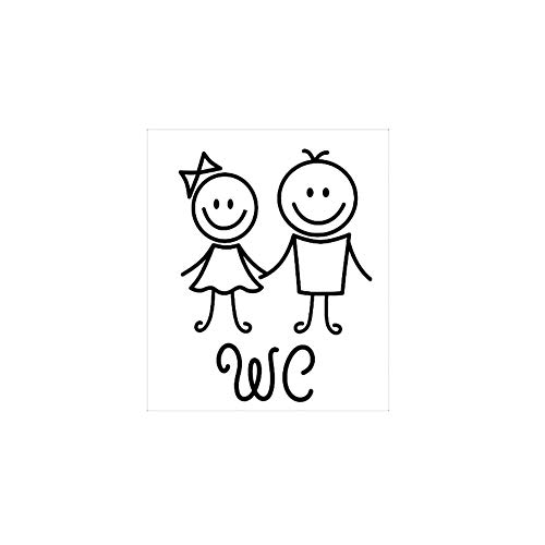 Ogquaton Pegatinas de Pared Dibujos Animados Niño Niña WC Baño Puerta del baño Etiqueta de la Pared Baño Calcomanía Decoración del hogar para Sala de Estar Dormitorio Decoraciones para el hogar Portá Cover