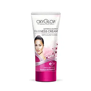Oxyglow Herbal Saffron and Licourice Fairness Face Glow Cream for Soft and Glowing All Types of Skin SPF-15 with Vitamin E, Net. 60G (Pack)