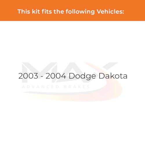 Image of Max Advanced Brakes Front & Rear Brake Kit Compatible With 2003 2004 Dodge Dakota Replacement Premium OE Disc Brake Rotors and Ceramic Brake Pads