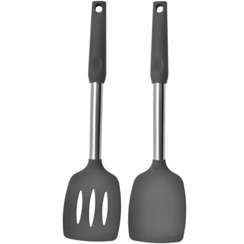 Opiniones y reviews de Paletas de cocina - los más vendidos. 46 Jindizi 2 Piezas Espátulas de Silicona Flexible Resistentes al Calor,Espátula de Silicona Para Utensilios de Cocina,Espátulas de Cocina ranuradas para voltear huevos, panqueques...