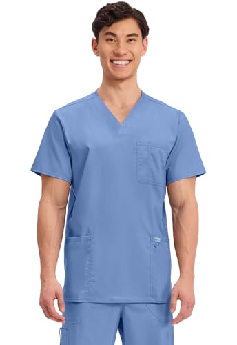 Image of Cherokee WW Revolution V-Neck Scrub Top for Men with 3 Pockets
