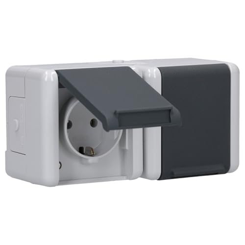 Jung Gniazdko SCHUKO 8220 W podwójne gniazdo, szare