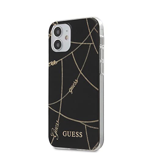 Guess GUHCP12SPCUCHBK Gold Chain Collection Coque Rigide pour iPhone 12 Mini 5,4' Noir