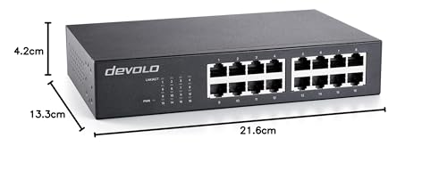 Switch Ethernet devolo Gigabit 16 puertos para redes locales y conectividad estable 3