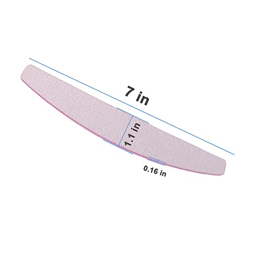 Nail Files (50 Pcs), 100/180 Grit Nail File Emery Board Bulk For Acrylic Nails And Natural Nails, Limas Para Unas Acrilicas Profesional Pack Filers For Gel Nail Double Sided Manicure Curved Gray #TOP5