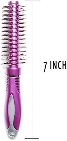 LUXXII (3 Pack) Mini Round Curling Hair Brush for Detangling, Hair Drying, Styling, Curling Comb