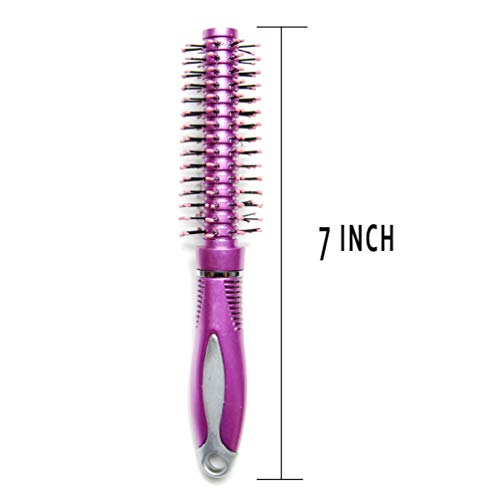LUXXII (3 Pack) Mini Round Curling Hair Brush for Detangling, Hair Drying, Styling, Curling Comb