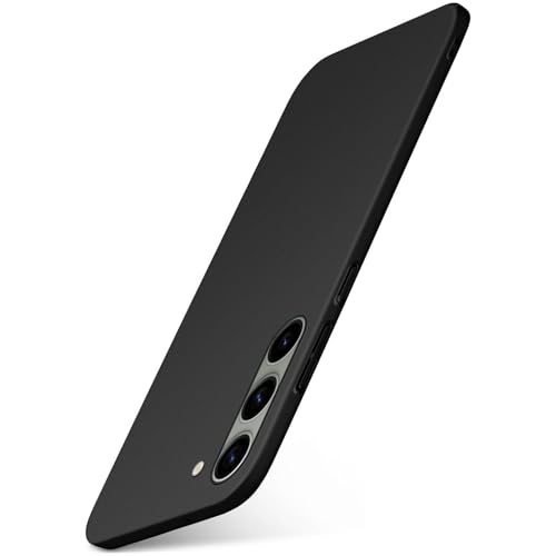 moex Coque de protection ultra fine pour Samsung Galaxy S23 - Avec protection accrue de l'appareil photo - Coque rigide fine - Minimaliste - Noir mat