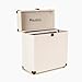Audizio RC32, Funda Robusta para Guardar Discos, Soporte para vinilos de diseño, Funda para Guardar de 30 a 35 Discos de Vinilo, Accesorios para Discos - Blanco Crema