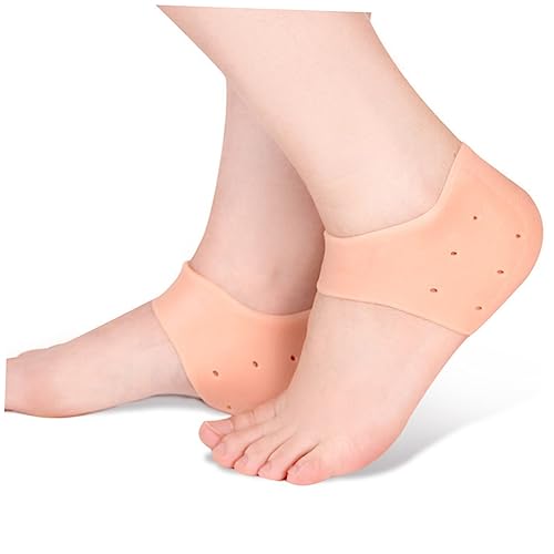 OHPHCALL 1 Pair Women's Silicone Gel Heel Socks Foot Care Protector Cracked Skin Protective Sleeve for Ankle